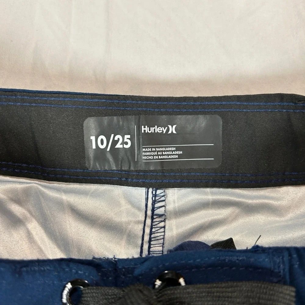 Hurley Boys Midnight Navy Floral Striped Board Shorts Size 10 25W 986773-U90 New